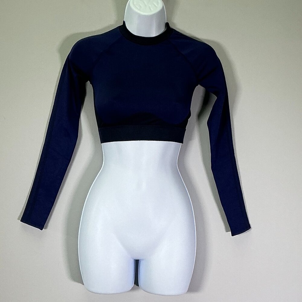 Adidas x Ivy Park Long Sleeve Women's Size XS Dark Blue Crop Top NWT